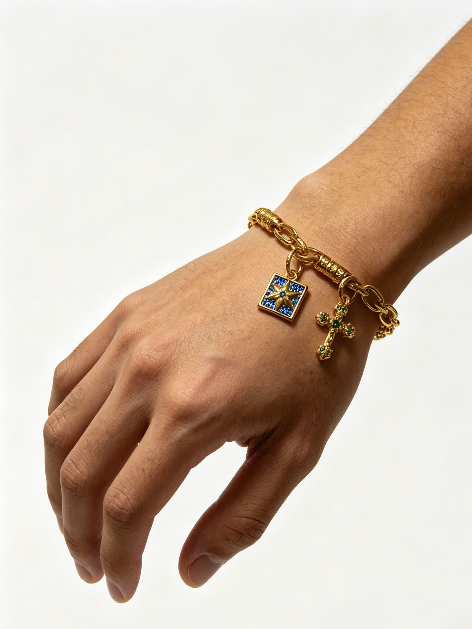 Chrome Hearts Gold Tone Bracelet with Charms